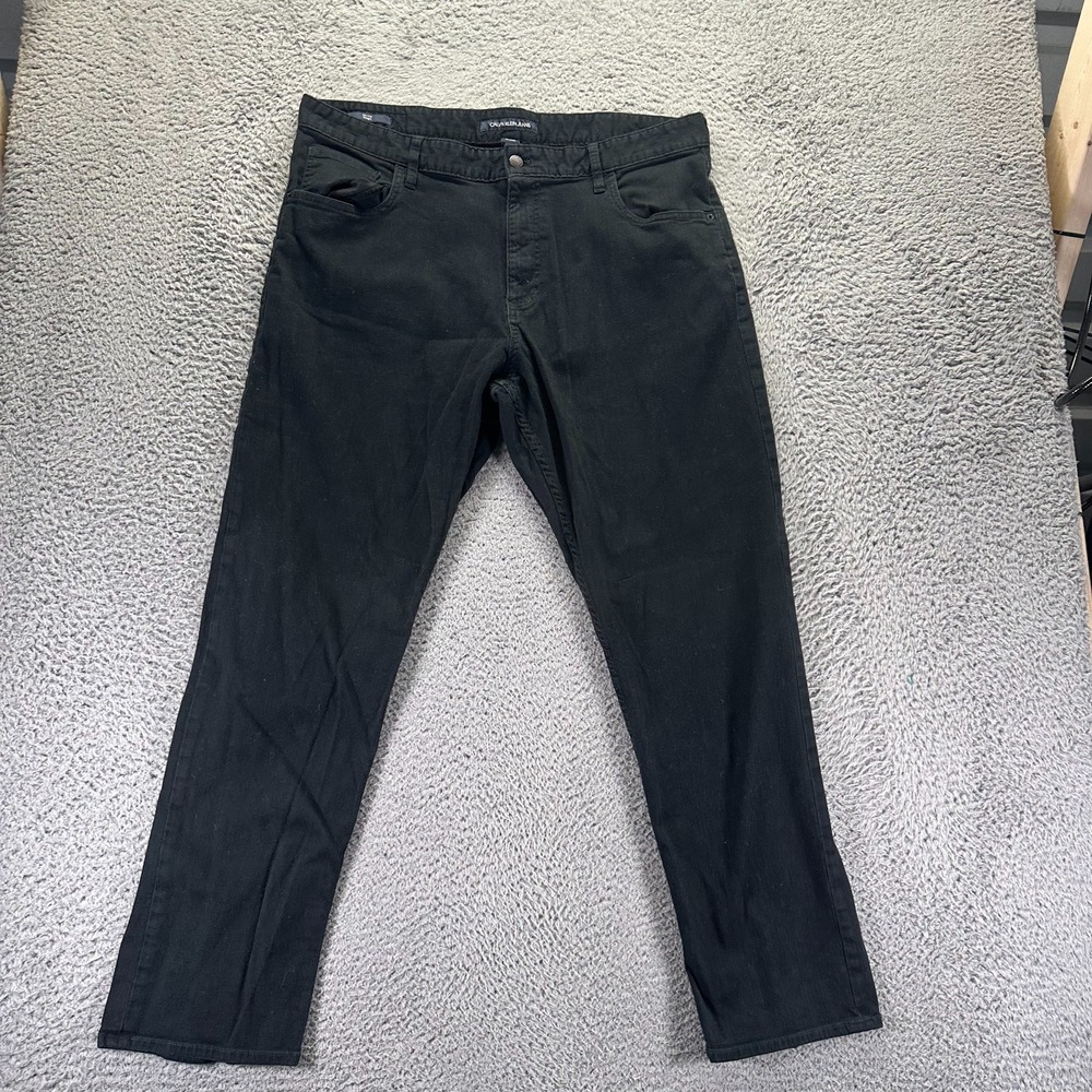 Calvin Klein Jeans Men 40x32 Black Cotton Denim Straight Travel Workwear Stretch